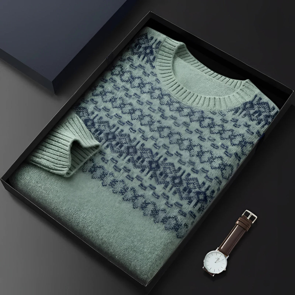 Pull-over Homme À Col Ras Du Cou En Laine Fair Isle | Hiver