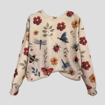 Sweat-shirt Brodé Floral Pour Femmes | Élégant