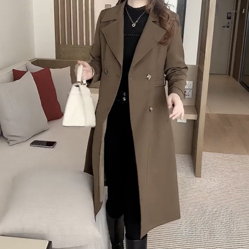 Trench-coat Boutonné Élégant Pour Femmes | Chauffé