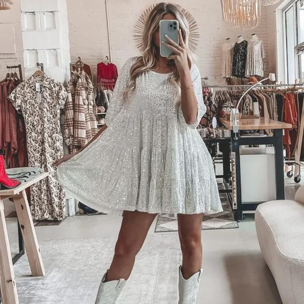Perine | Robe À Paillettes Court Pour Femme | Mini