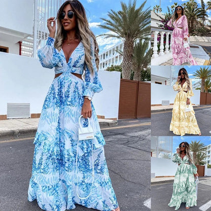 Fioraelle | Robe D'invitée De Mariage Manches Longues Pour Femme | Maxi