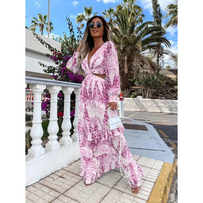 Fioraelle | Robe D'invitée De Mariage Manches Longues Pour Femme | Maxi