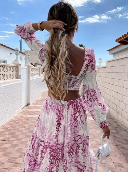 Fioraelle | Robe D'invitée De Mariage Manches Longues Pour Femme | Maxi