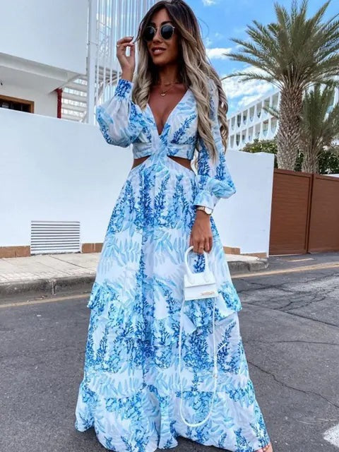 Fioraelle | Robe D'invitée De Mariage Manches Longues Pour Femme | Maxi