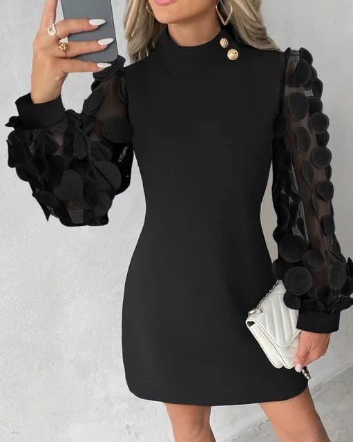Gisselaine | Robe De Soirée Manches De Lanterne Pour Femme | Mini
