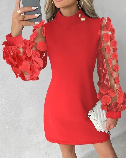 Gisselaine | Robe De Soirée Manches De Lanterne Pour Femme | Mini
