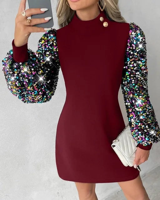Gisselaine | Robe De Soirée Manches De Lanterne Pour Femme | Mini