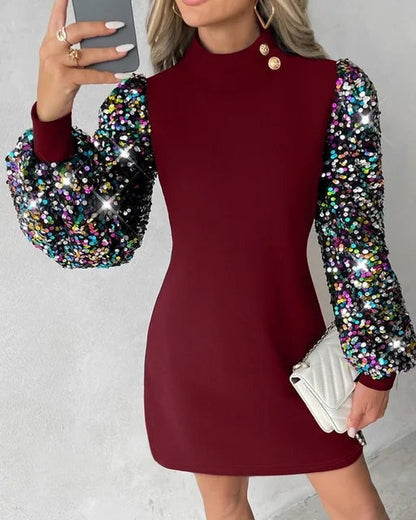Gisselaine | Robe De Soirée Manches De Lanterne Pour Femme | Mini