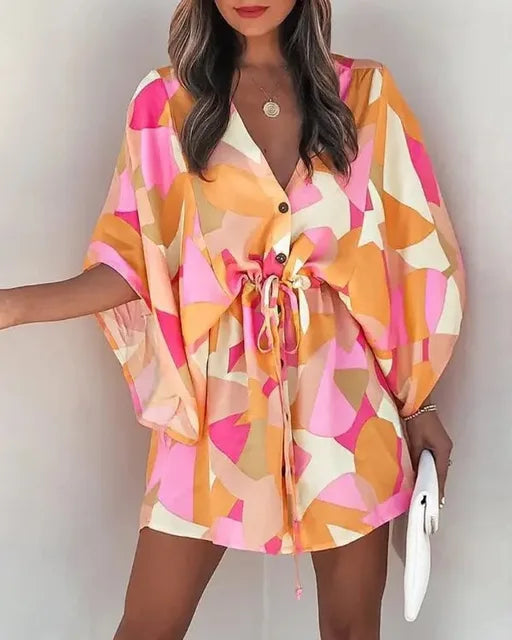 Océane | Robes D'été Femme Courte | Imprimé Bohème