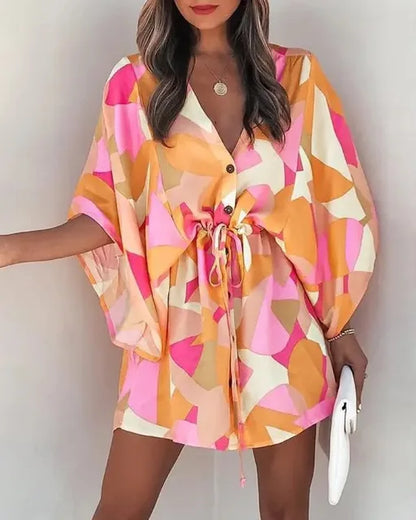 Océane | Robes D'été Femme Courte | Imprimé Bohème