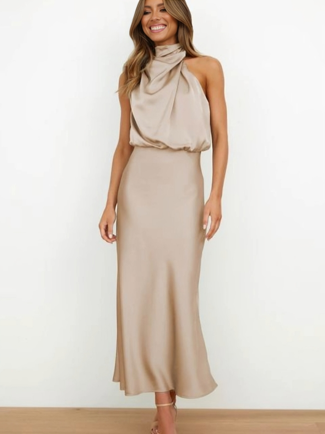 Heliane | Robe D'invitée De Mariage Epaule Unique Pour Femme | Midi