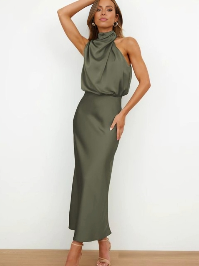 Heliane | Robe D'invitée De Mariage Epaule Unique Pour Femme | Midi