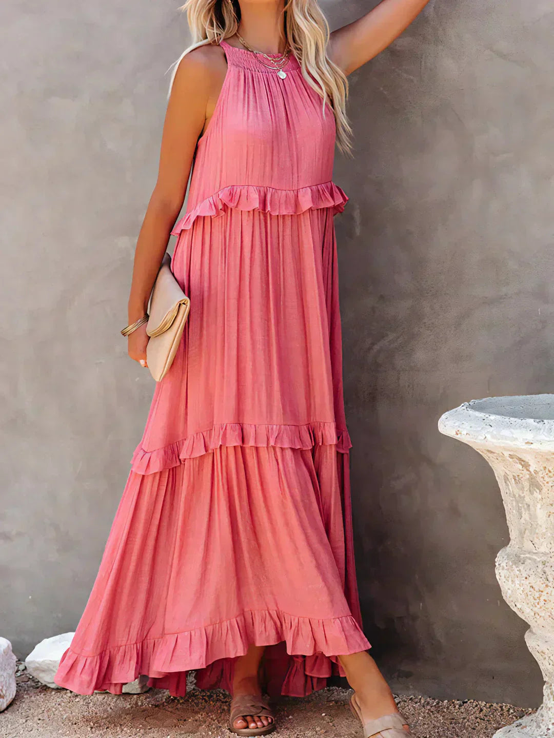 Armelle | Robe d'Été à Volants | Bohème | Sans Manches