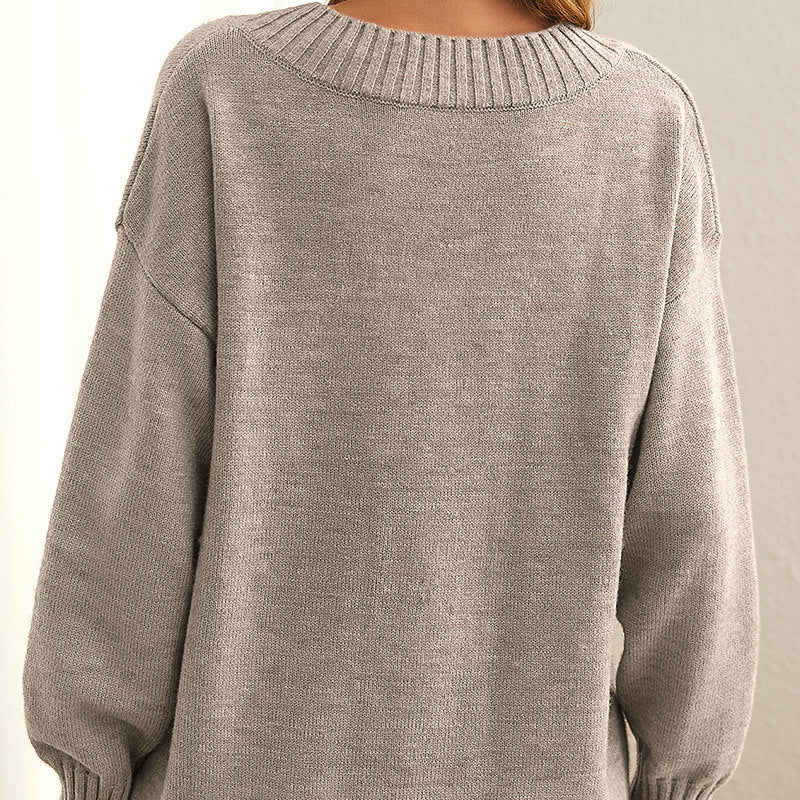 Pull-over Chic À Col En V Pour Femmes | Élégant