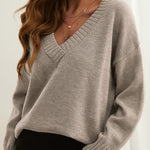 Pull-over Chic À Col En V Pour Femmes | Élégant