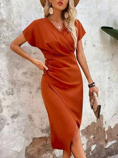 Ninon | Robe Femme Mi-Longue | Col En V