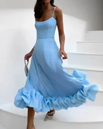 Robe d'invité de mariage à Volants Pour Femme | Midi