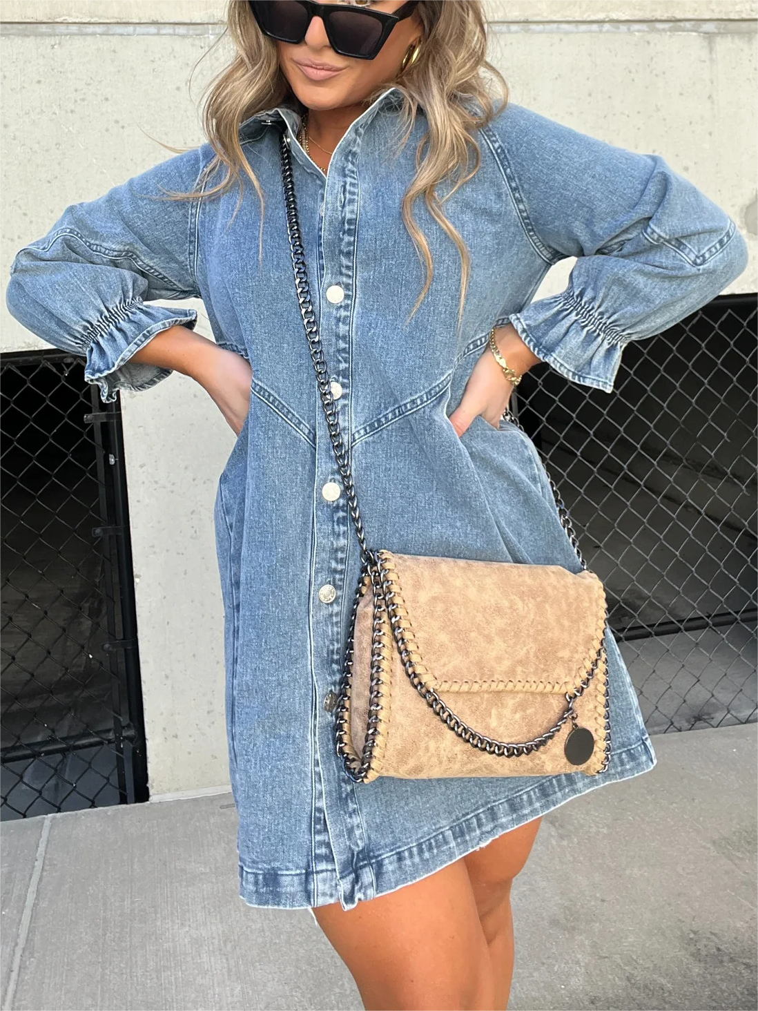 Manon | Robe Chemise En Denim Décontractée Pour Femmes | Mini