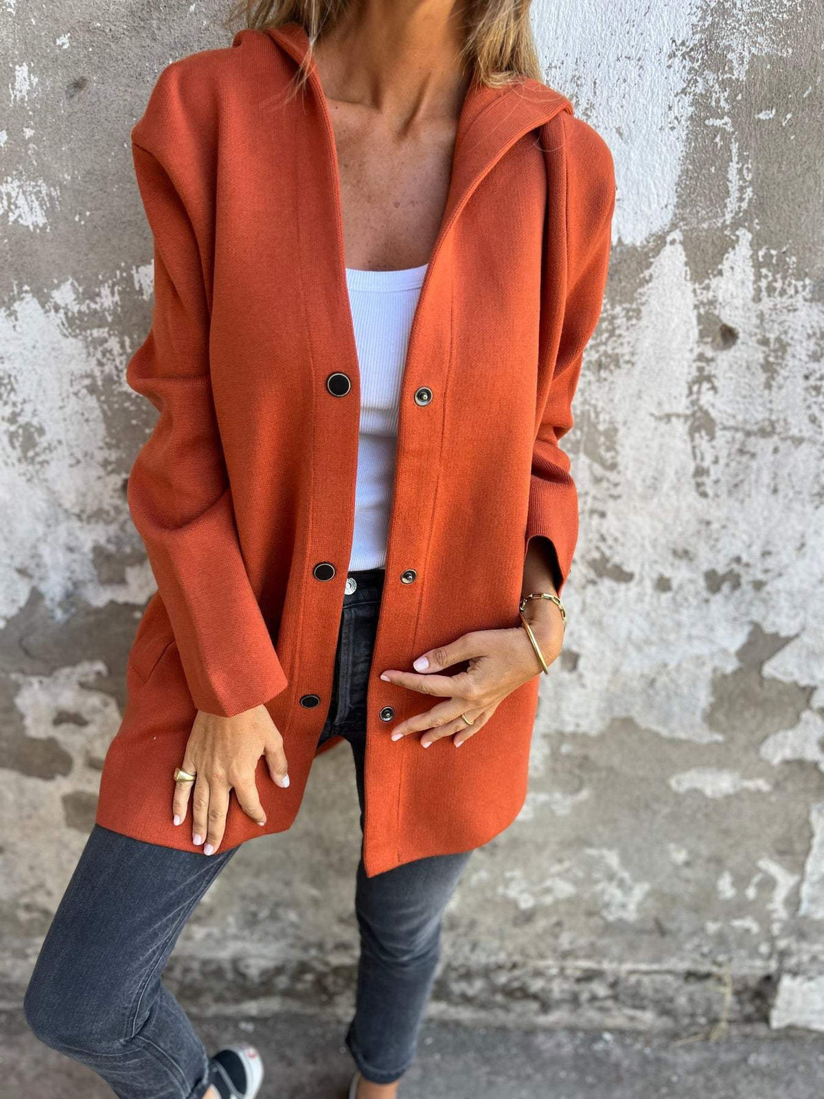 Cordelia | Cardigan Pour Femmes Avec Capuche Et Boutons | Chaud