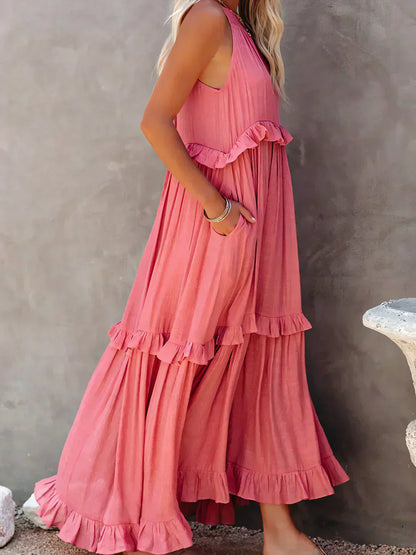 Armelle | Robe d'Été à Volants | Bohème | Sans Manches