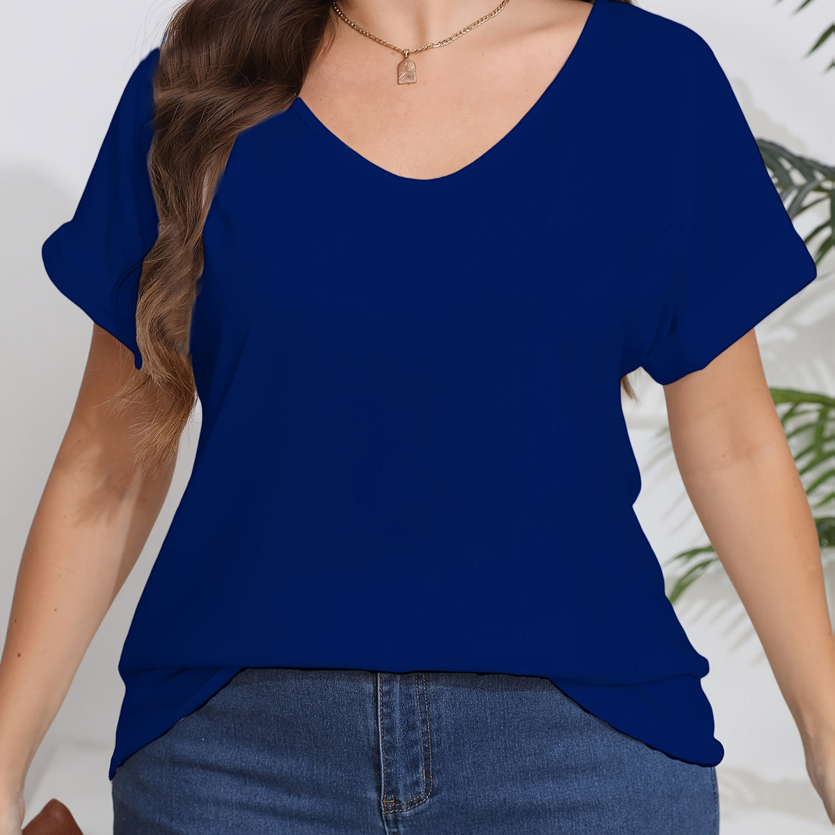 Naïma | T-shirt large taille plus | Col en V