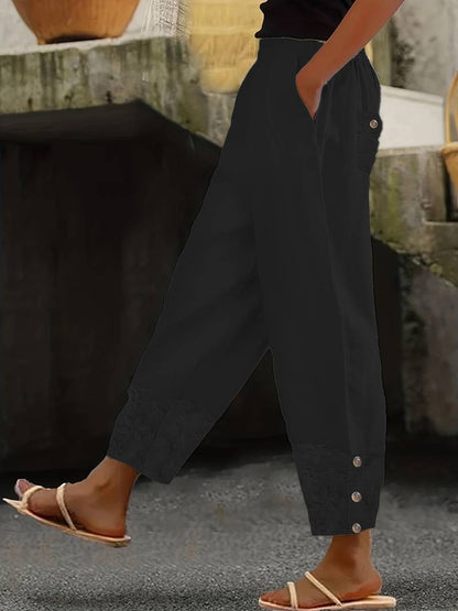 Yélena | Pantalon Élégant Femme avec Imprimé Floral