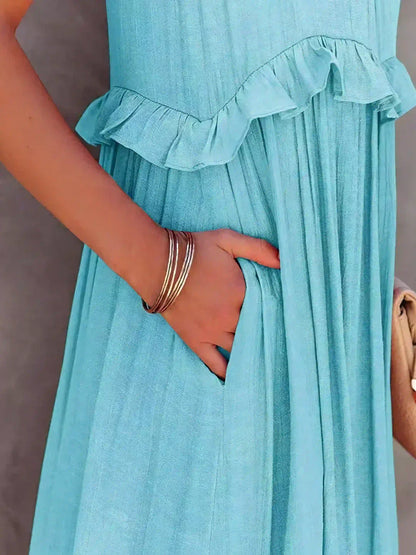 Armelle | Robe d'Été à Volants | Bohème | Sans Manches