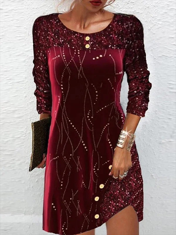 Robe Tunique En Velours Pailleté Pour Femme | Décontractée