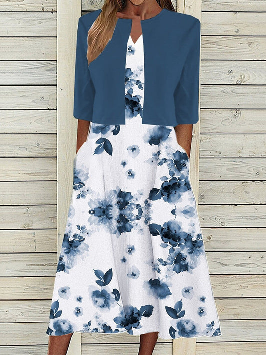 Adélie | Robe Mi-Longue Blanche | Deux-Pièces