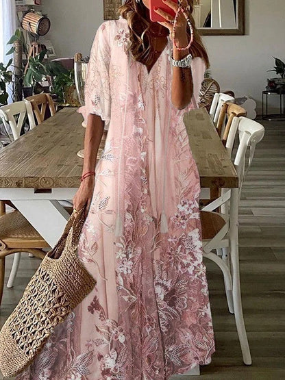 Robe Longue À Imprimé Floral Pour Femmes | Décontracté