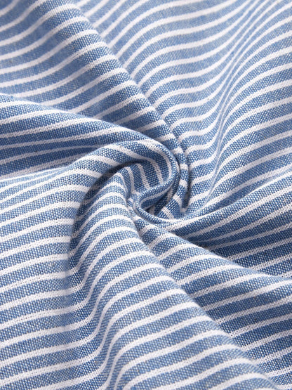 Robe Midi Rayée À Manches Courtes Pour Femme | Midi