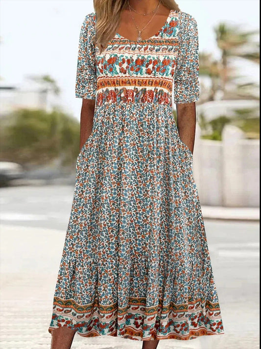 Robe Longue De Couleur Mélangée Pour Femmes | Sans Effort