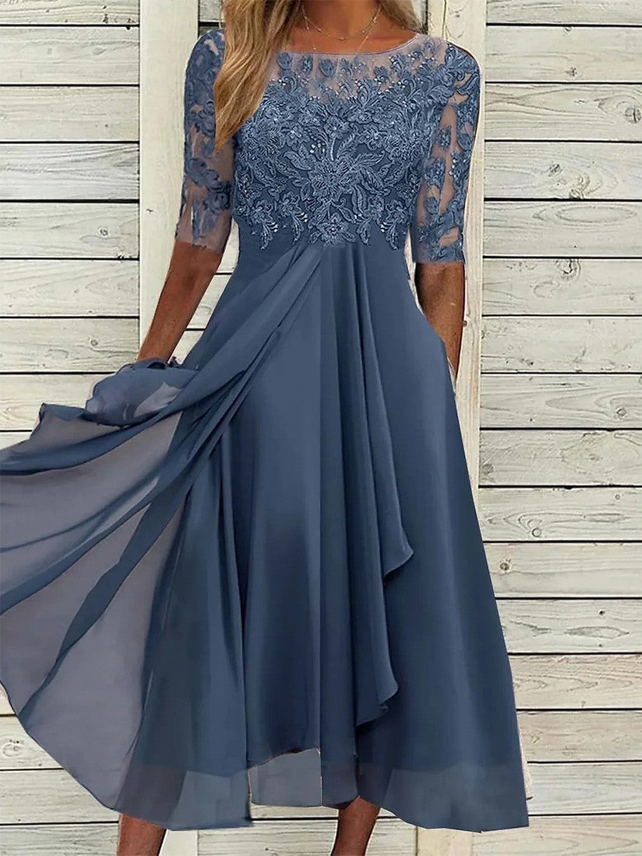 Robe d'invitée de Mariage à volants Pour Femmes | Midi