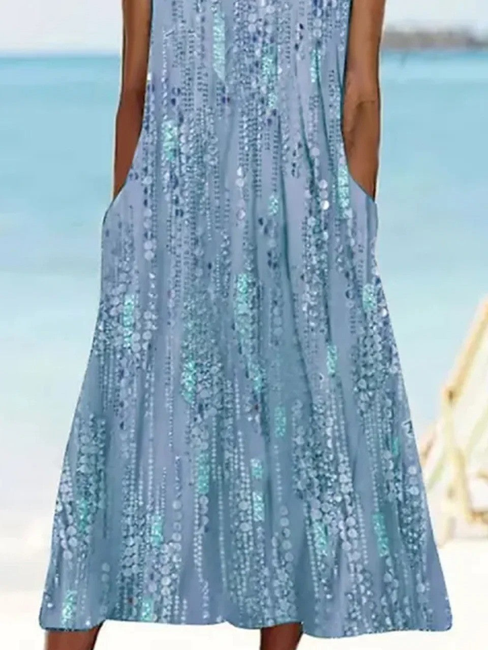Robe Sans Manches À Imprimé Floral | Midi