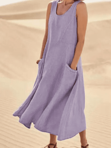 Aliette | Robe Trapèze Sans Manches | Poches