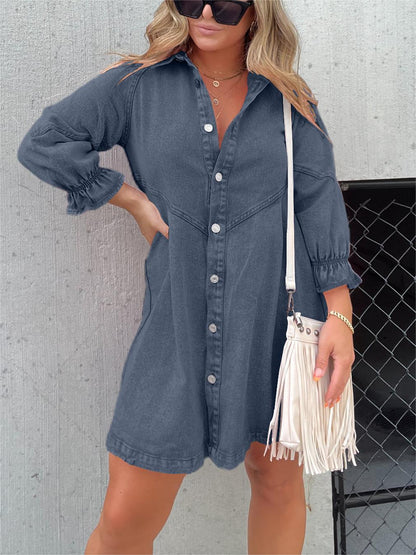 Manon | Robe Chemise En Denim Décontractée Pour Femmes | Mini