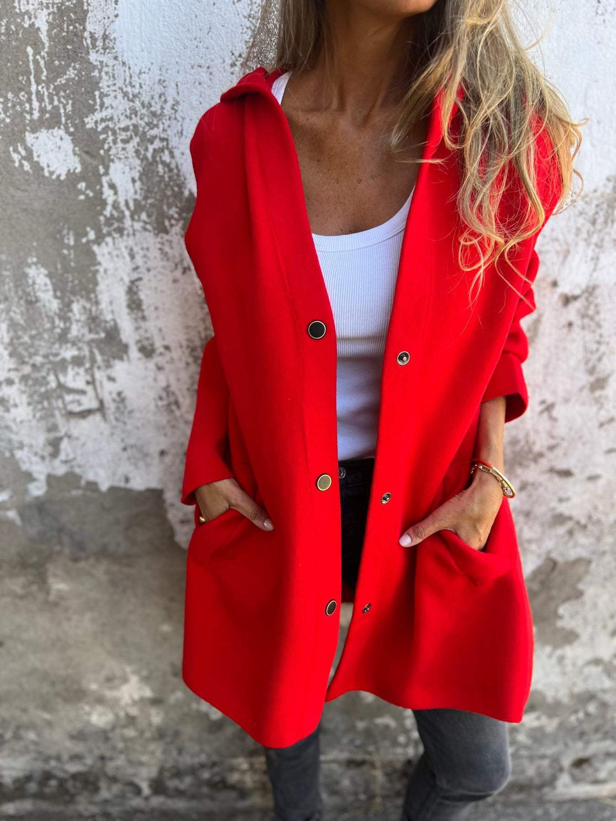 Cordelia | Cardigan Pour Femmes Avec Capuche Et Boutons | Chaud