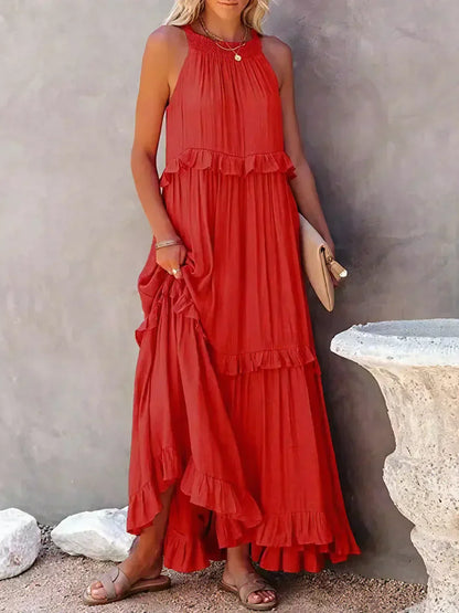 Armelle | Robe d'Été à Volants | Bohème | Sans Manches