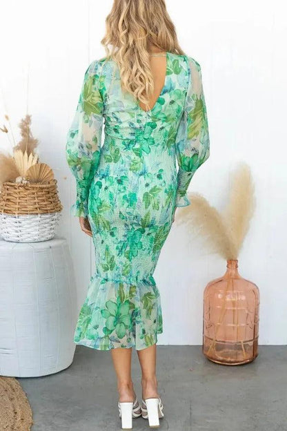 Gabriella | Robe Manche Bouffante | Imprimé Fleuri