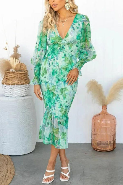 Gabriella | Robe Manche Bouffante | Imprimé Fleuri