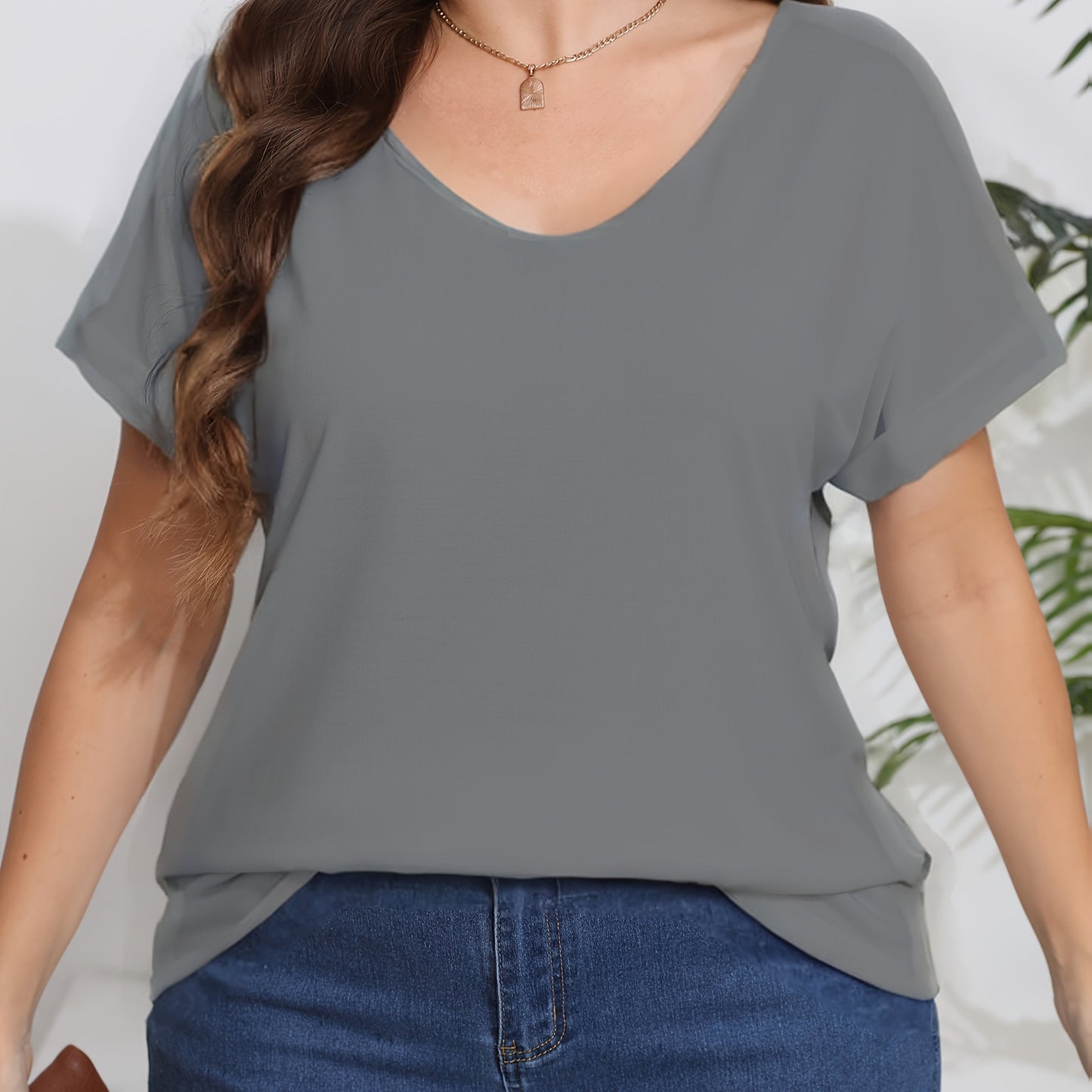 Naïma | T-shirt large taille plus | Col en V