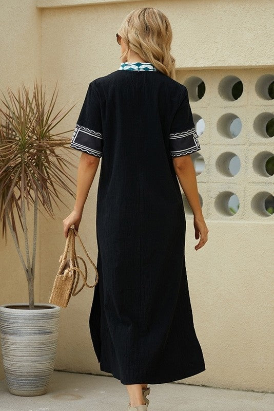 Robe Maxi À Imprimé Patchwork Pour Femme | Été Décontracté