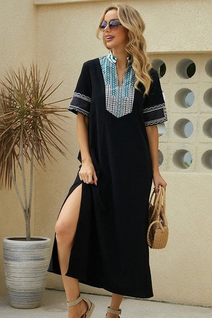 Robe Maxi À Imprimé Patchwork Pour Femme | Été Décontracté