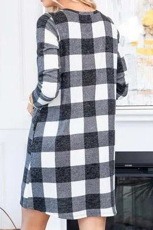 Anaïs | Robe Droite Courte | Noir et Blanc