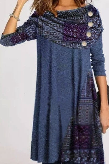 Robe Court Pour Femmes Avec Imprimerie Abstract | Automne