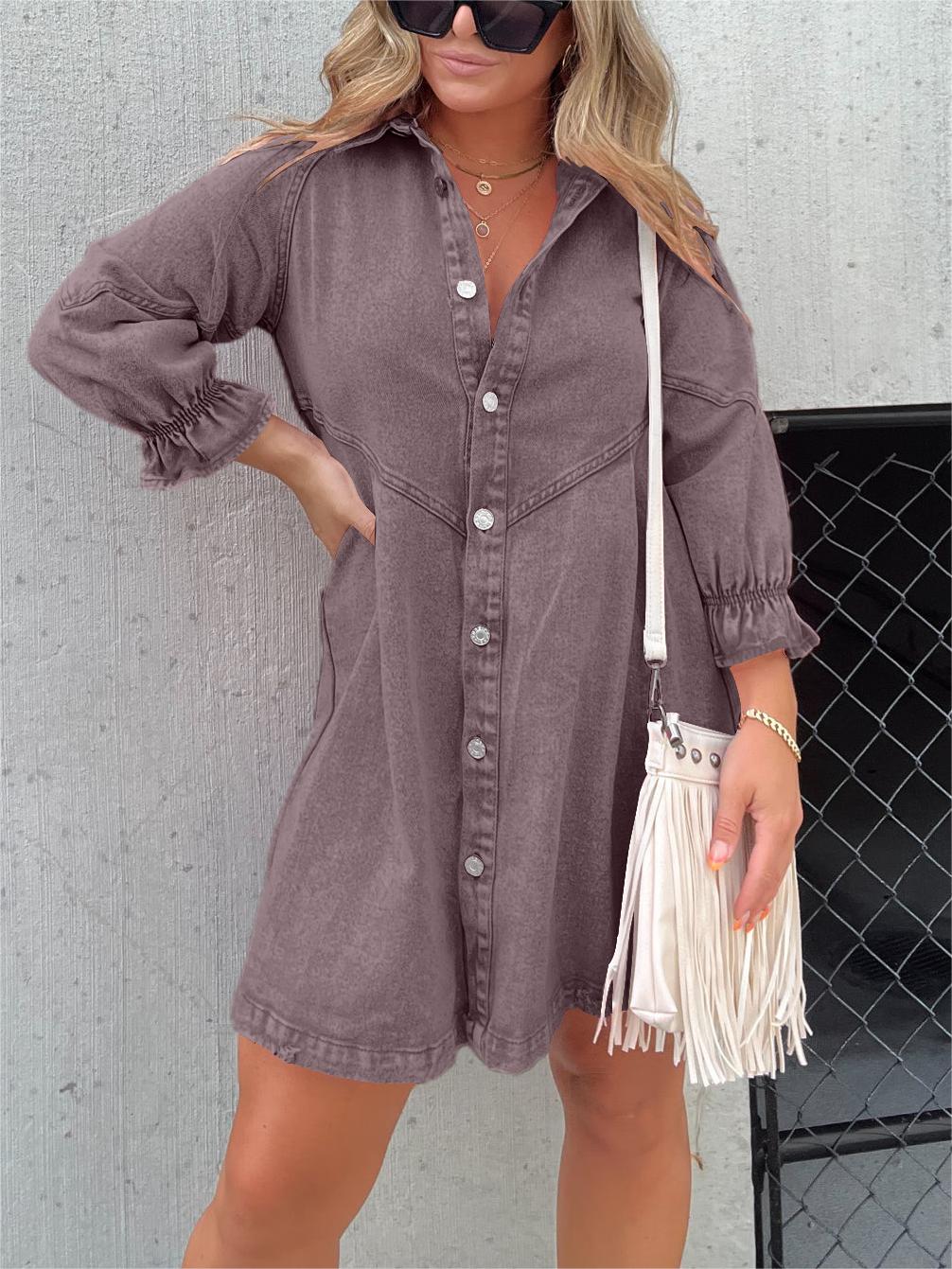 Manon | Robe Chemise En Denim Décontractée Pour Femmes | Mini