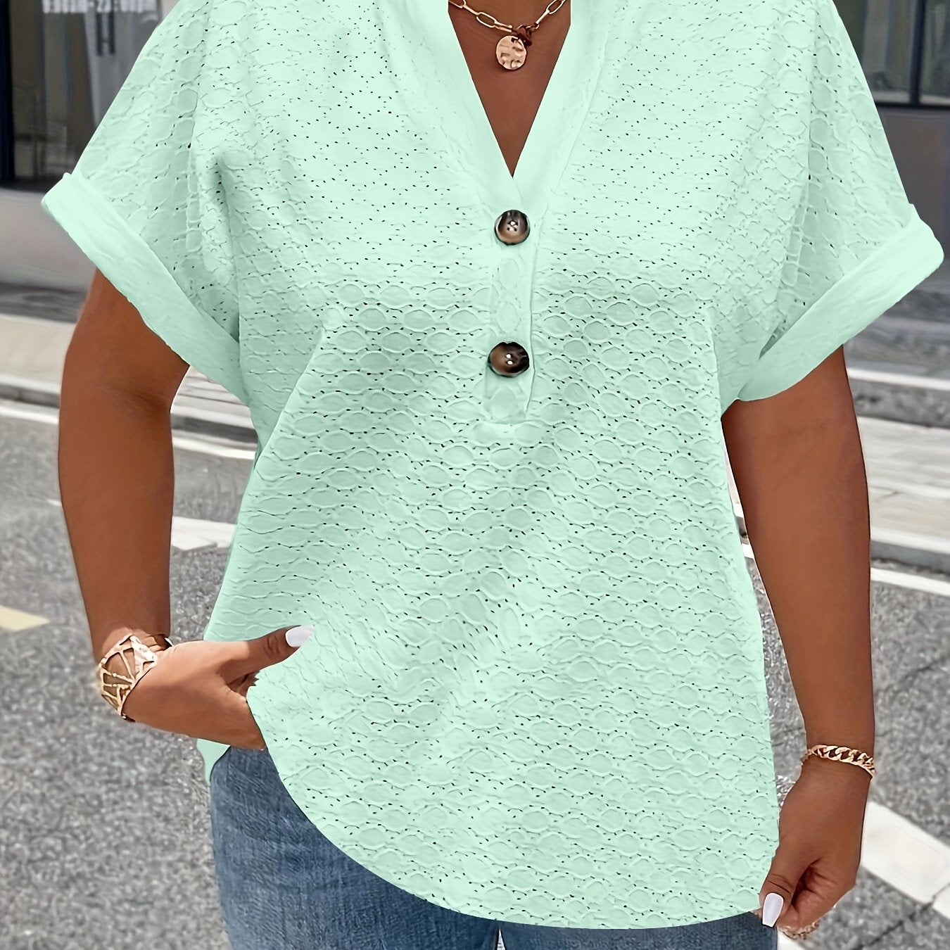 Ophéliane | Chemise à col en V Grande Taille