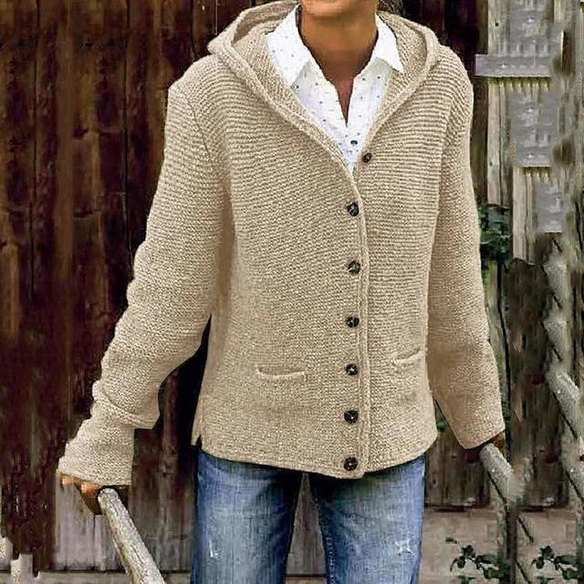 Anya | Cardigan À Capuche Décontracté | Tricoté