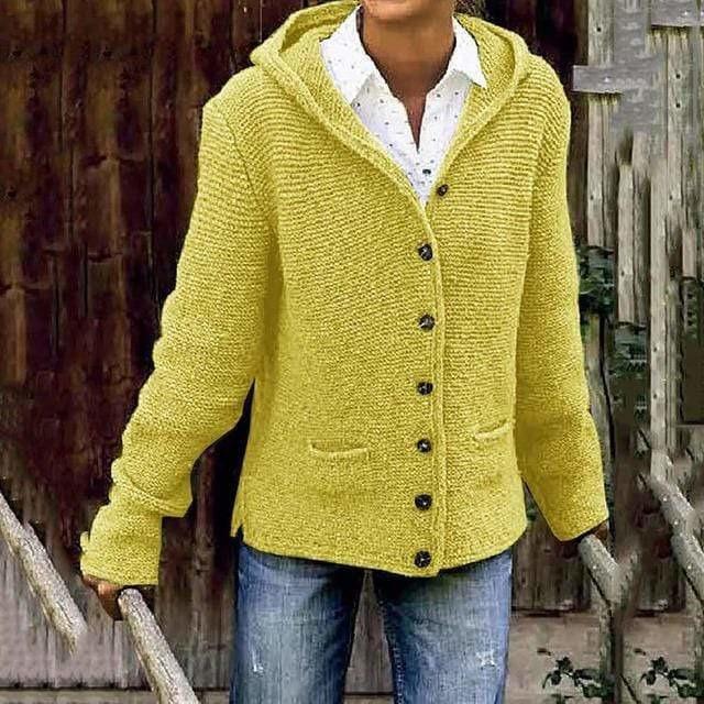 Anya | Cardigan À Capuche Décontracté | Tricoté