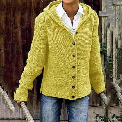 Anya | Cardigan À Capuche Décontracté | Tricoté